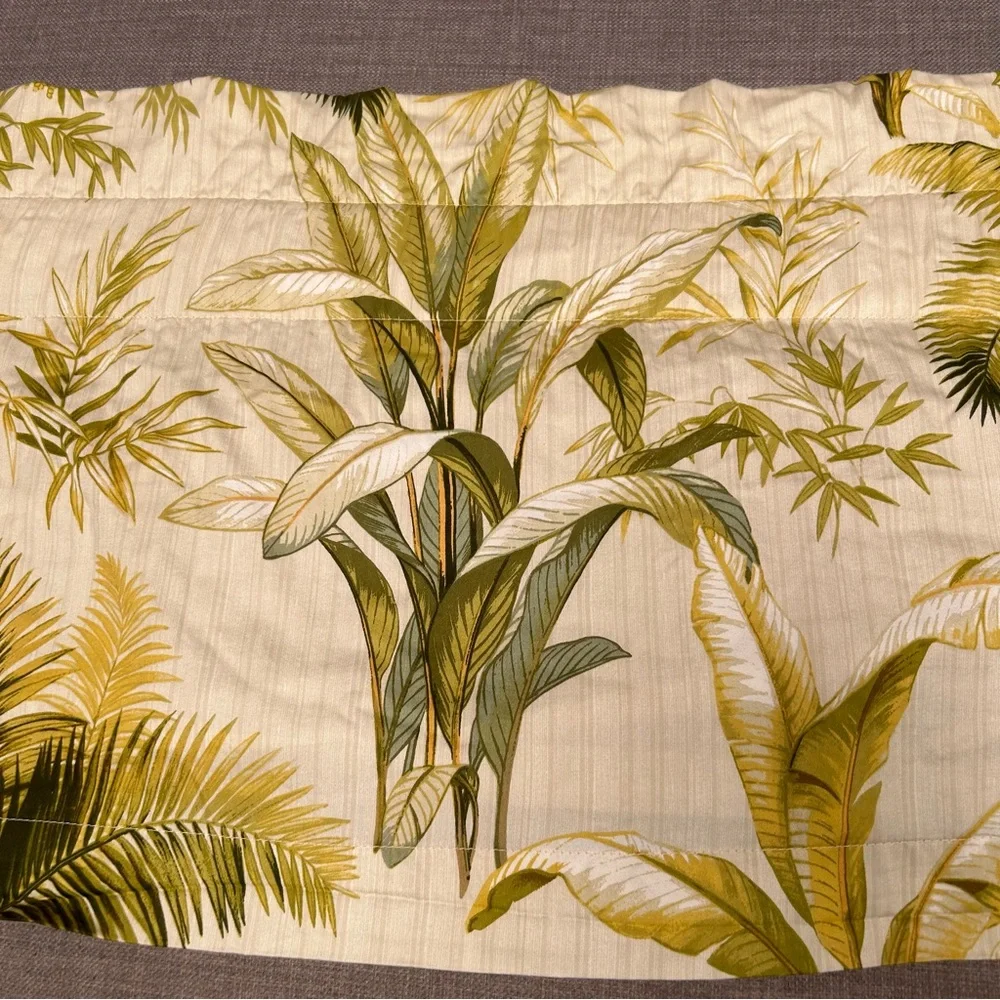 TOMMY BAHAMA Island Botanical Window Lined Valance Tropical Leaves#0901258B